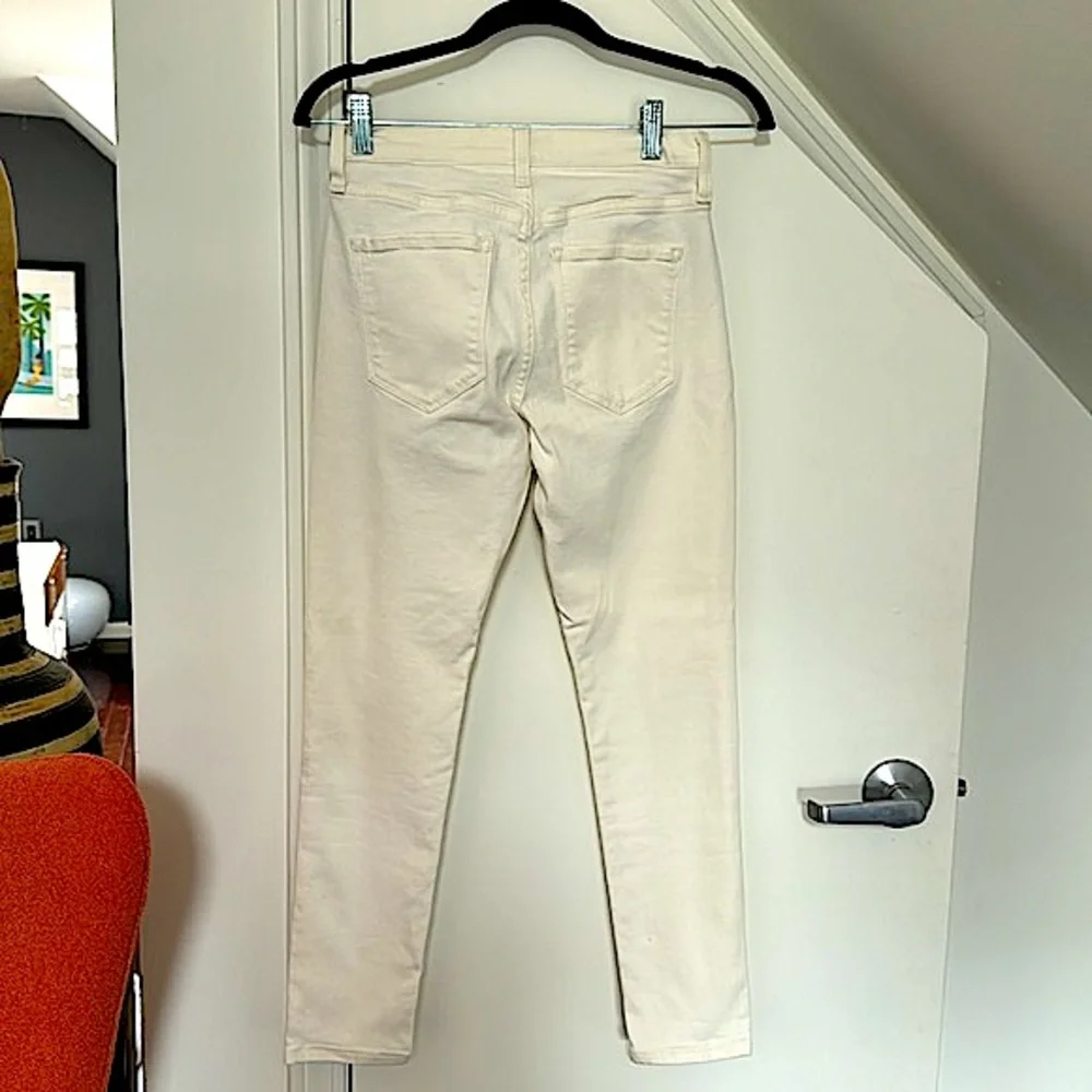 NWT! Banana Republic Mid Rise Skinny Ankle Off-White Jeans - Picture 5 of 8